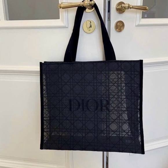 Dior Handbags - Dior Black Cannage Mesh Tote Bag